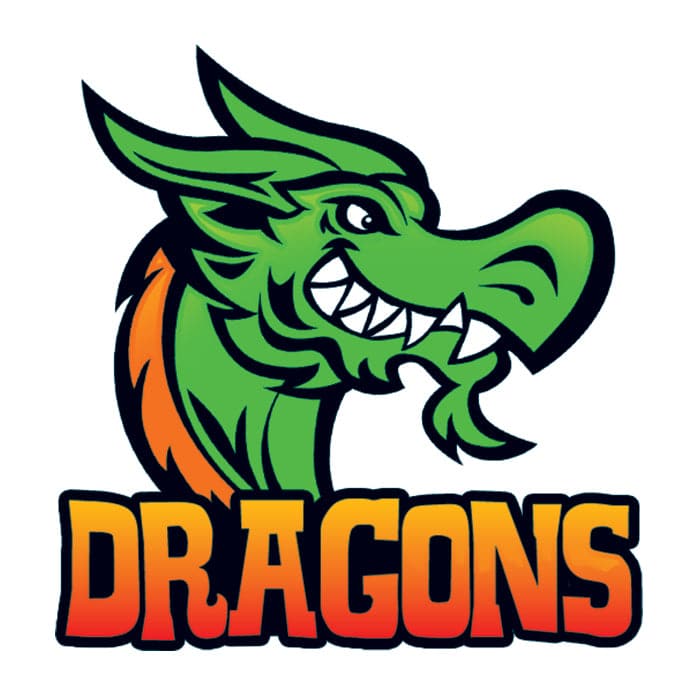 Dragons Sports Temporary Tattoo 2 in x 2 in