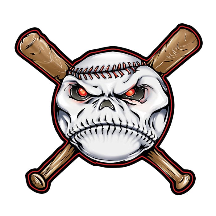 Baseball and Bats Temporary Tattoo 2 in x 2 in