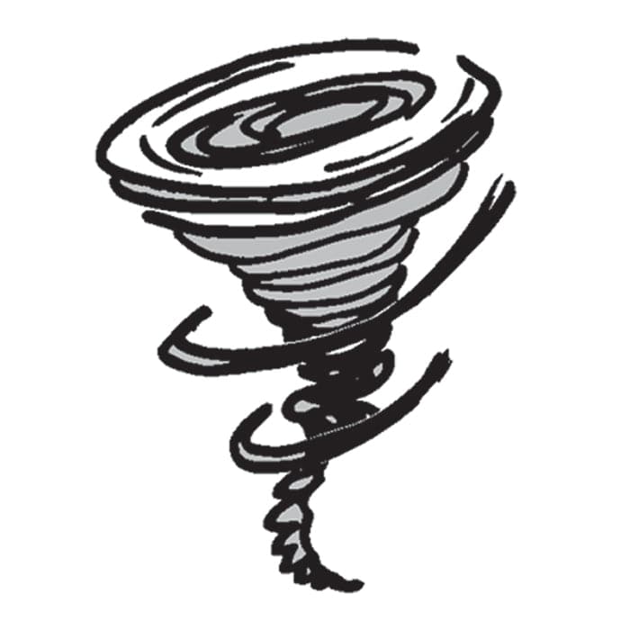 Whirling Tornado Temporary Tattoo 2 in x 2 in