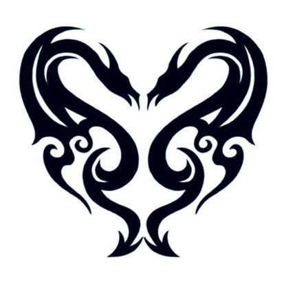 Tribal Dragons Temporary Tattoo 2 in x 2 in