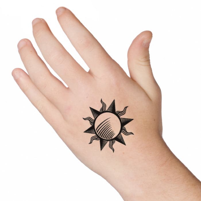 Tribal Sun Temporary Tattoo 2 in x 2 in