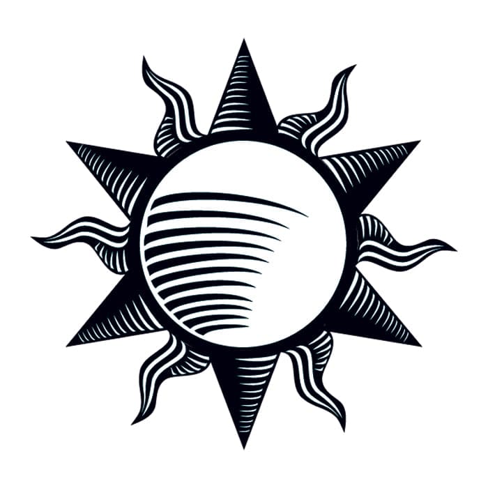 Tribal Sun Temporary Tattoo 2 in x 2 in