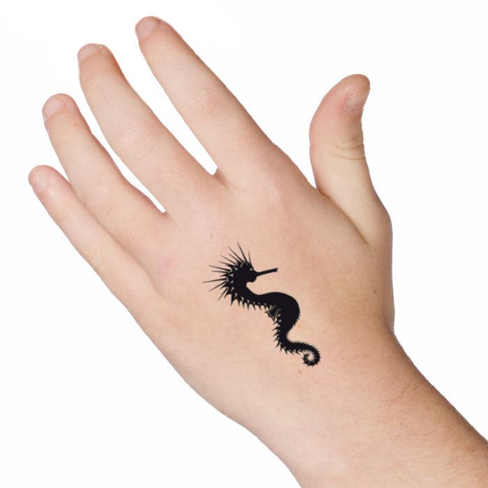 Tribal Sea Horse Temporary Tattoo 2 in x 2 in