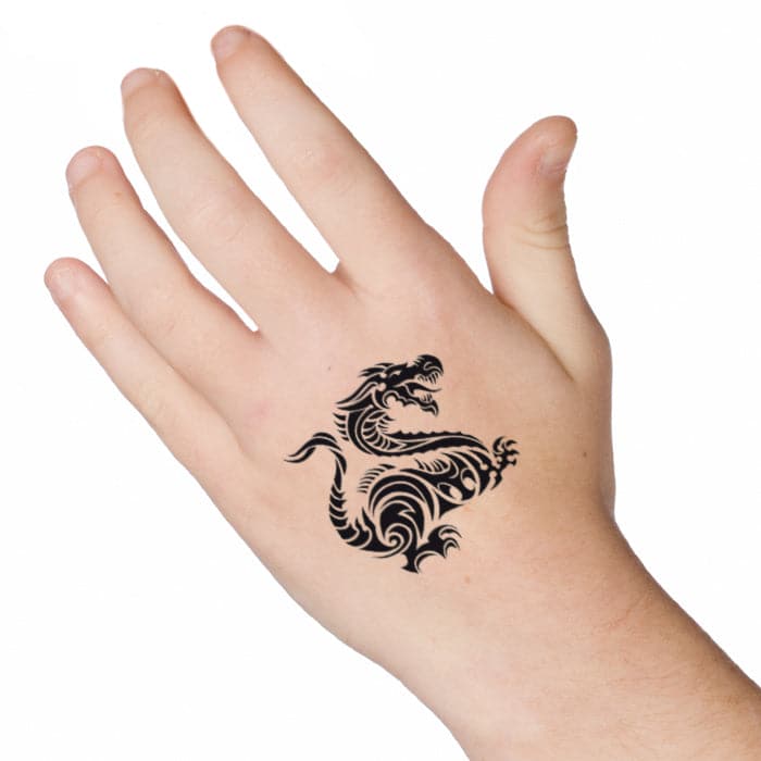 Tribal Dragon Temporary Tattoo 2 in x 2 in