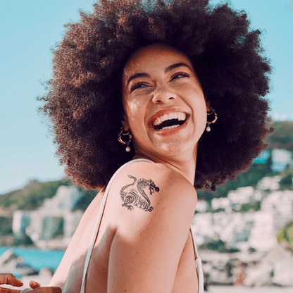 Tribal Dragon Temporary Tattoo 2 in x 2 in