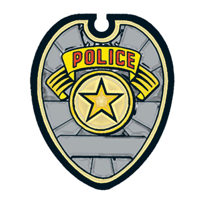 Police Badge Temporary Tattoo 2 in x 2 in