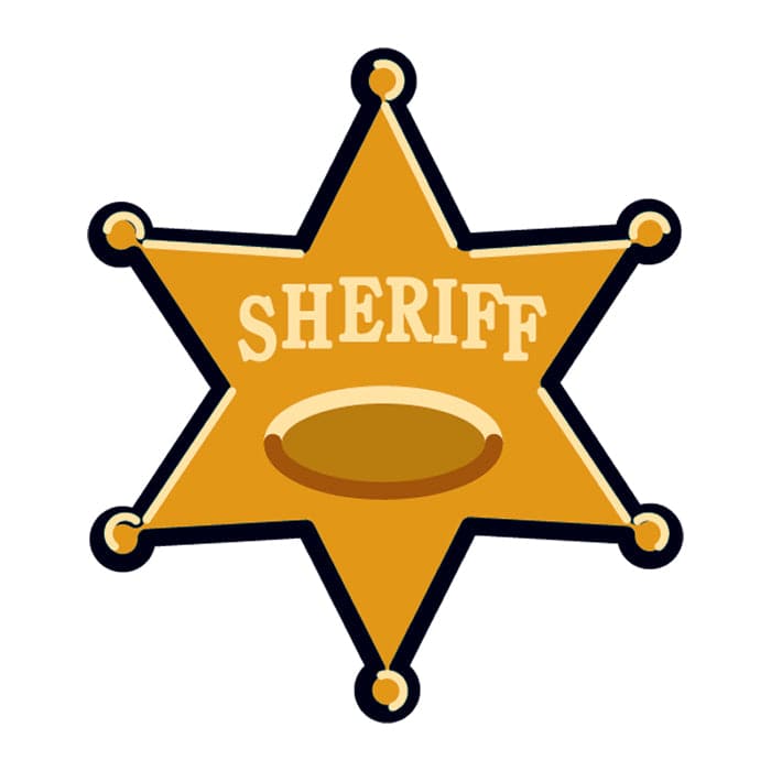 Sheriff Star Temporary Tattoo 2 in x 2 in