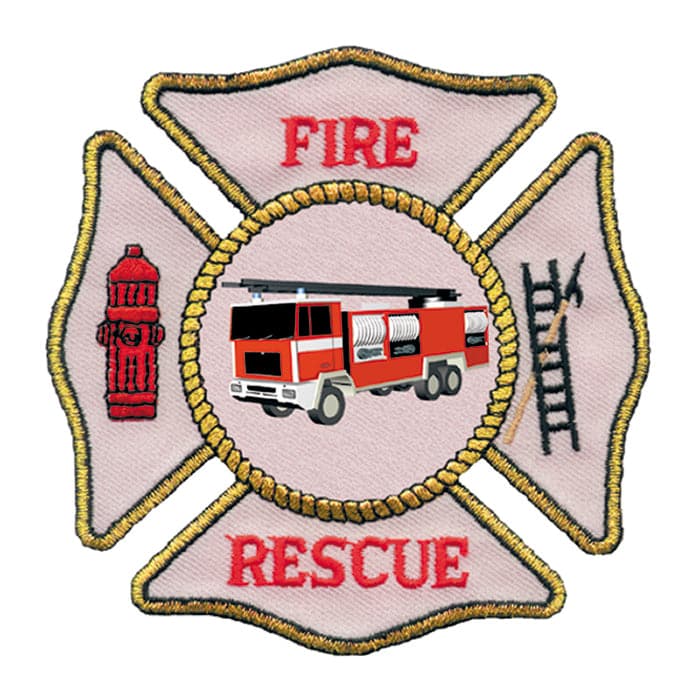 Fire Rescue Patch Temporary Tattoo 2 in x 2 in