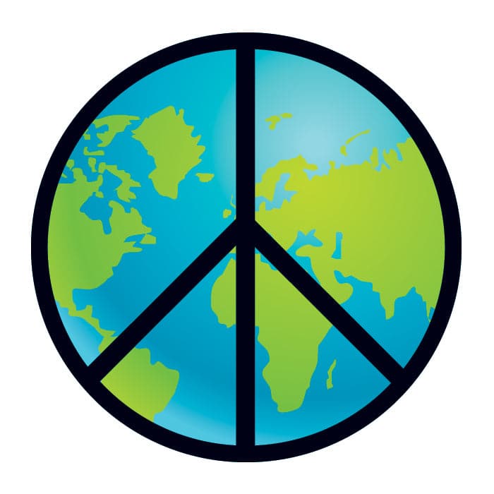 World Peace Temporary Tattoo 2 in x 2 in
