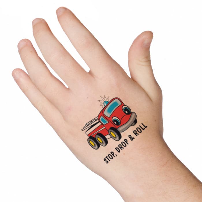 Stop Drop & Roll Temporary Tattoo 2 in x 2 in