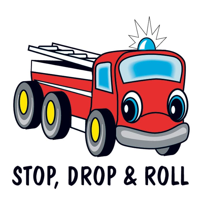 Stop Drop & Roll Temporary Tattoo 2 in x 2 in