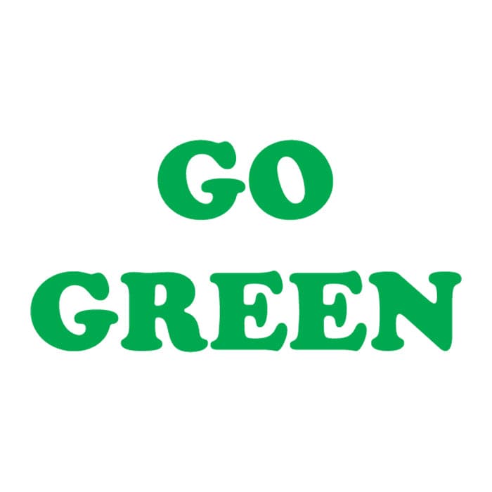 Go Green Text Temporary Tattoo 2 in x 2 in