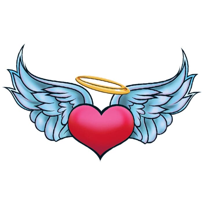 Angel Heart Temporary Tattoo 3 in x 3 in
