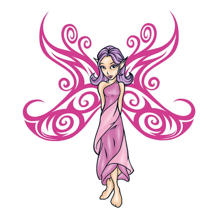 Purple Fairy Temporary Tattoo 3 in x 3 in