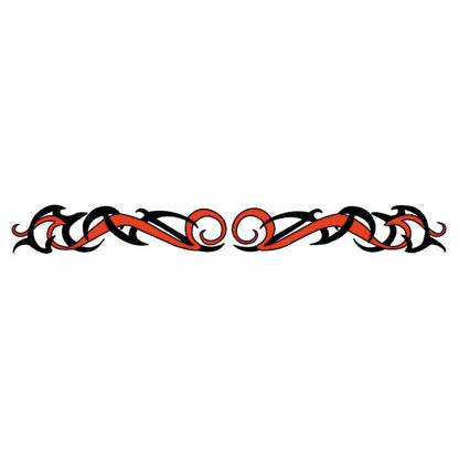 Red & Black Tribal Armband Temporary Tattoo 9 in x 1.5 in