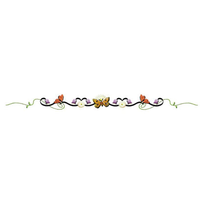 Butterfly Floral Tulip Band Temporary Tattoo 9 in x 1.5 in