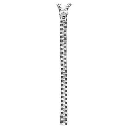 Zipper Band Temporary Tattoo 6 in x 1.5 in