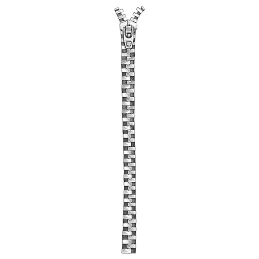 Zipper Band Temporary Tattoo 6 in x 1.5 in