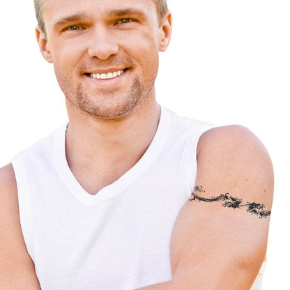 Tribal Dragon Band Temporary Tattoo 9 in x 1.5 in
