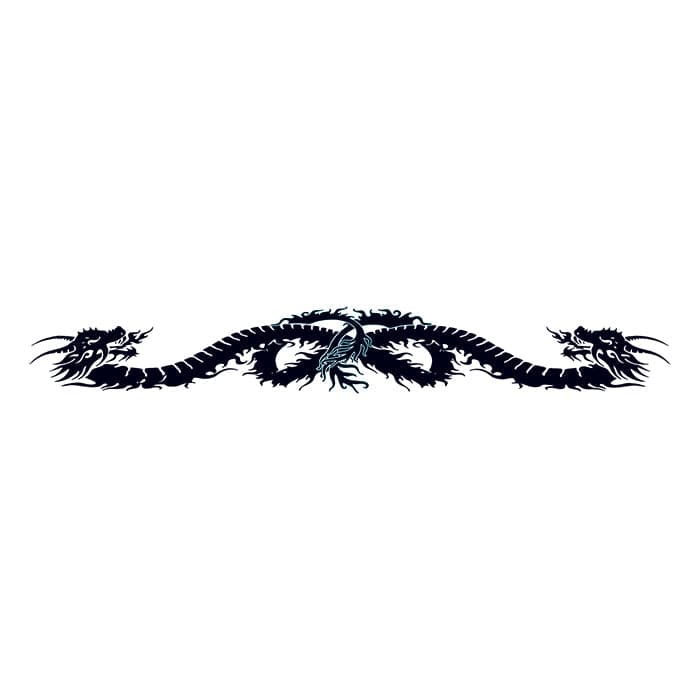 Black Dragon Band Temporary Tattoo 6 in x 1.5 in