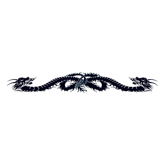 Black Dragon Band Temporary Tattoo 6 in x 1.5 in