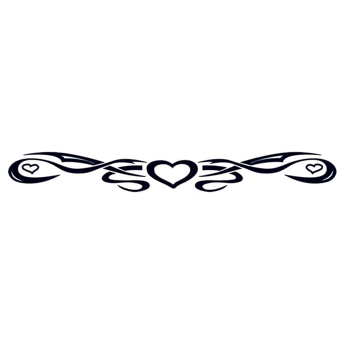 Tribal Heart Band Temporary Tattoo 6 in x 1.5 in