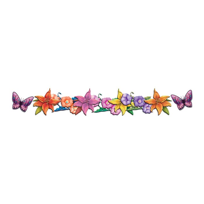 Butterflies and Flowers Band Temporary Tattoo 1.5 in x 9 in