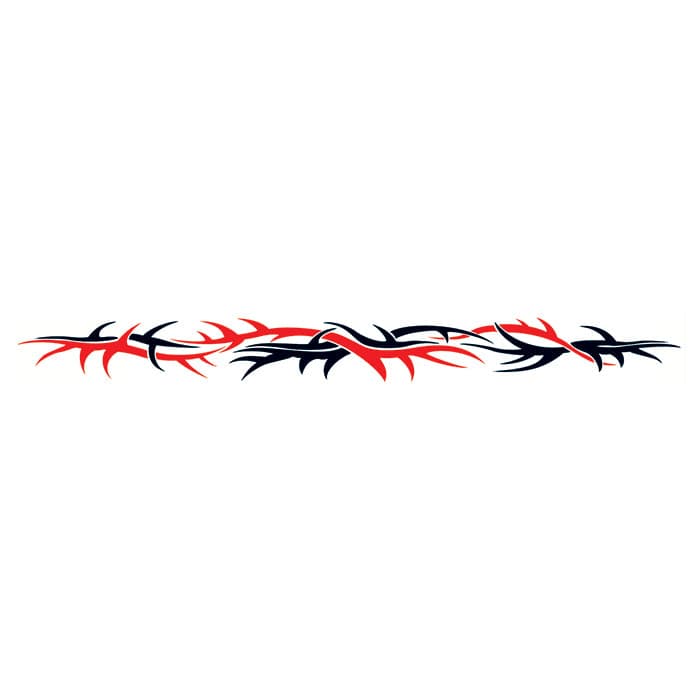 Red and Black Thorns Band Temporary Tattoo 6 in x 1.5 in