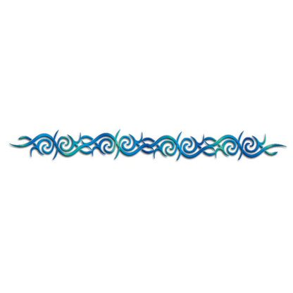 Blue Tribal Band Temporary Tattoo 9 in x 1.5 in
