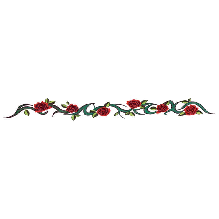 Rose Tribal Band Temporary Tattoo 9 in x 1.5 in