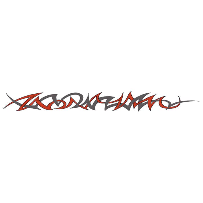 Red and Gray Band Tribal Temporary Tattoo 9 in x 1.5 in