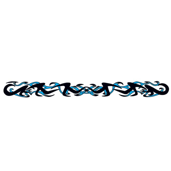 Black and Blue Tribal Band Temporary Tattoo 9 in x 1.5 in