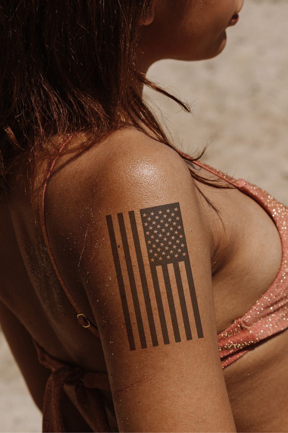 American Flag 4th of July temporary tattoo