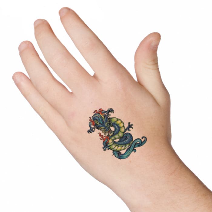 Chinese Dragon Temporary Tattoo 2 in x 1.5 in
