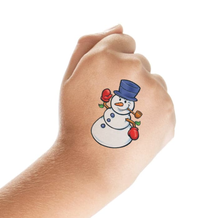 Happy Snowman Temporary Tattoo 2 in x 1.5 in