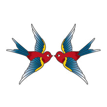 Vintage Swallows Temporary Tattoo 2 in x 1.5 in