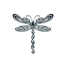 Black Tribal Dragonfly Temporary Tattoo 2 in x 1.5 in