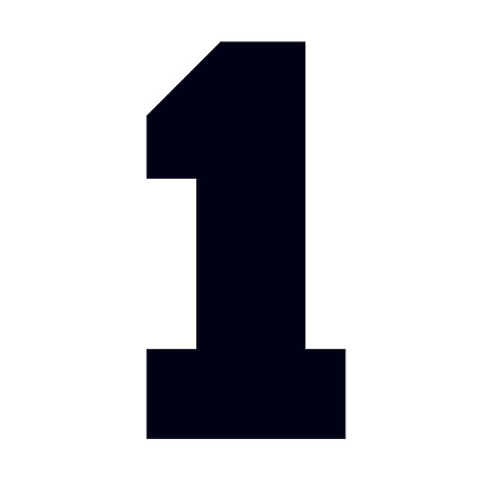 Number 1 Temporary Tattoo 2 in x 1.5 in