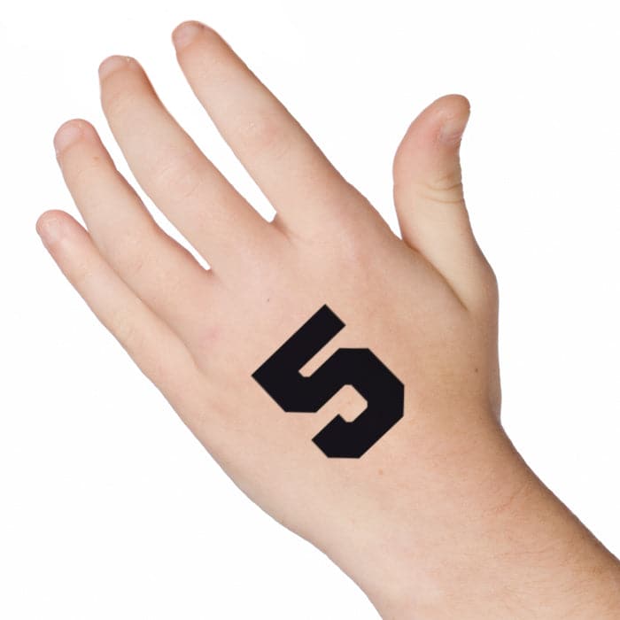 Number 5 Temporary Tattoo 2 in x 1.5 in