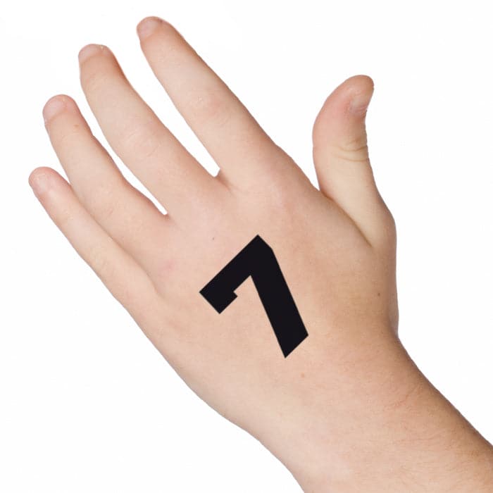 Number 7 Temporary Tattoo 2 in x 1.5 in