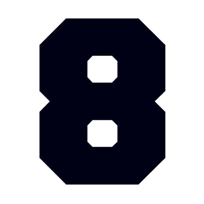 Number 8 Temporary Tattoo 2 in x 1.5 in