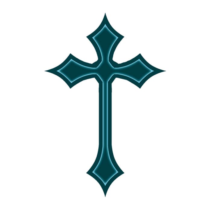 Green Celtic Cross Temporary Tattoo 2 in x 1.5 in