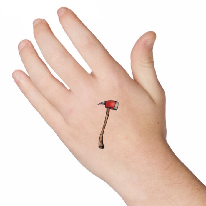 Fireman Axe Temporary Tattoo 2 in x 1.5 in