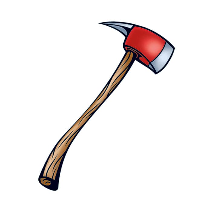 Fireman Axe Temporary Tattoo 2 in x 1.5 in