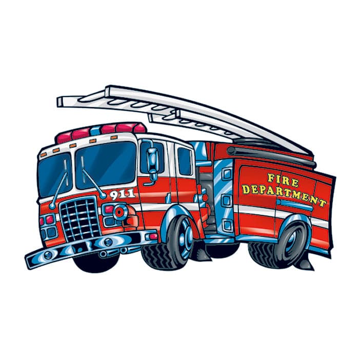 Fire Engine Temporary Tattoo