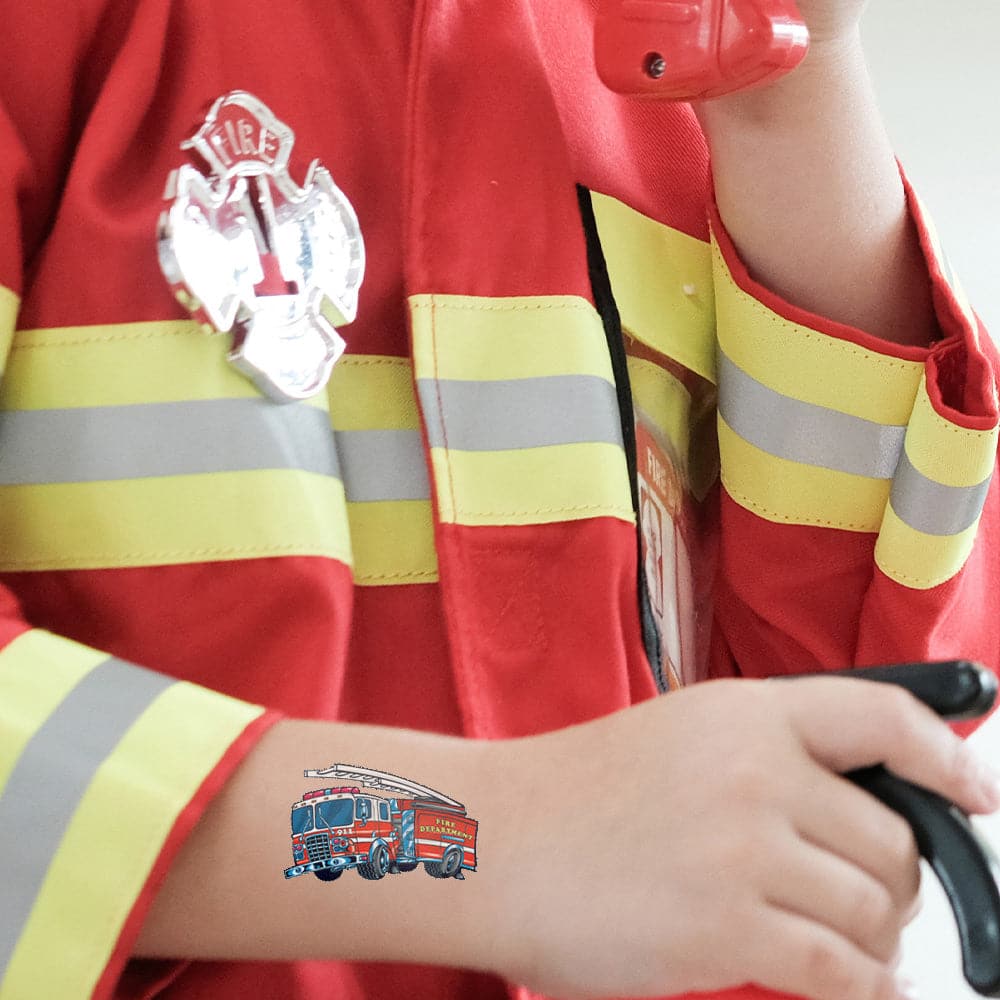 Fire Engine Temporary Tattoo 2 in x 1.5 in