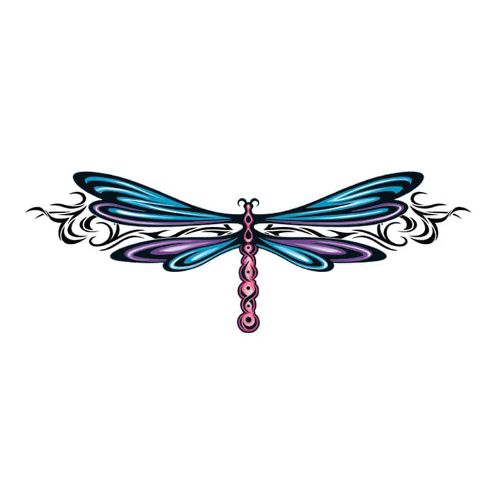 Stylish Dragonfly Temporary Tattoo 2 in x 1.5 in