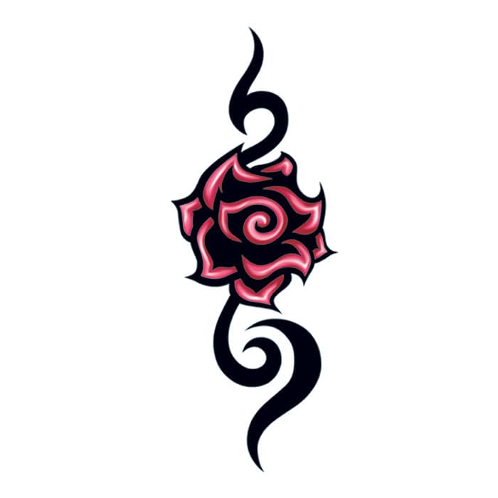 Grey Ink Tribal Rose Tattoo Design Tribal  फट शयर