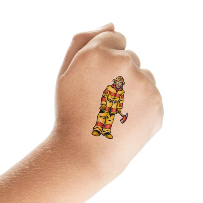Fireman Temporary Tattoo 2 in x 1.5 in