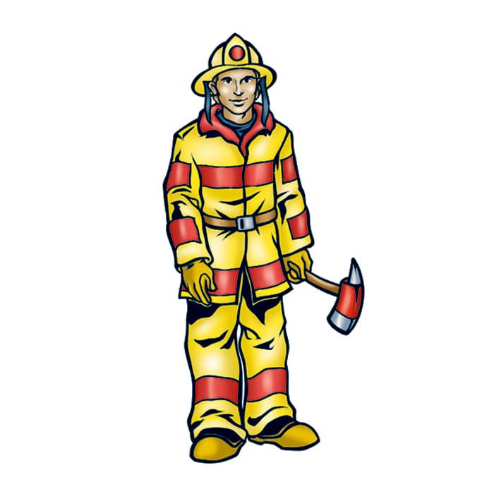 Fireman Temporary Tattoo 2 in x 1.5 in